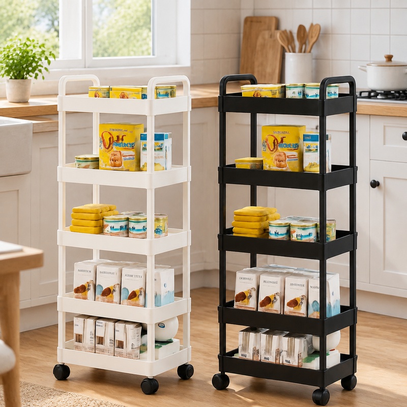 Book Cart Rolling - 5-laags opbergwagen met wielen, ideaal voor