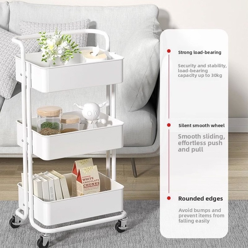 Book Cart Rolling - Mobiele opbergwagen voor nagelkunst met vergrendelbare