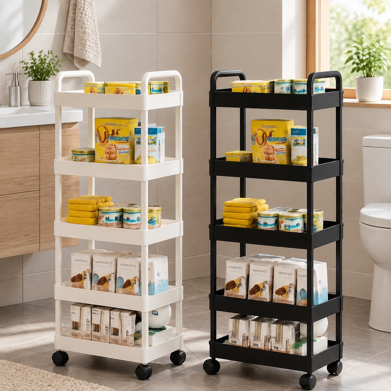 Book Cart Rolling - 5-laags rollende opbergwagen met wielen, duurzame