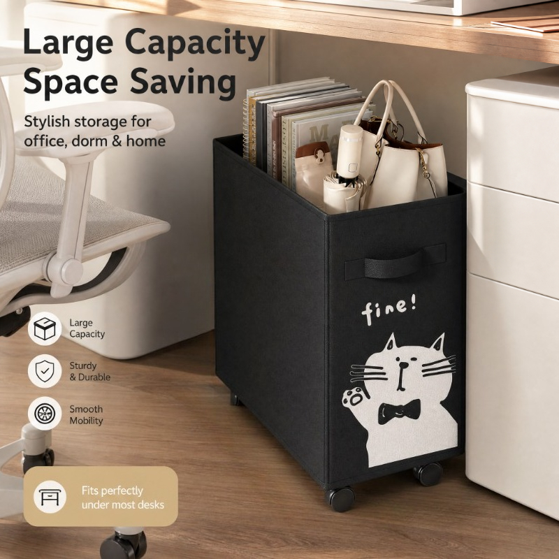 Book Cart Rolling - Opbergwagen onder het bureau met wielen