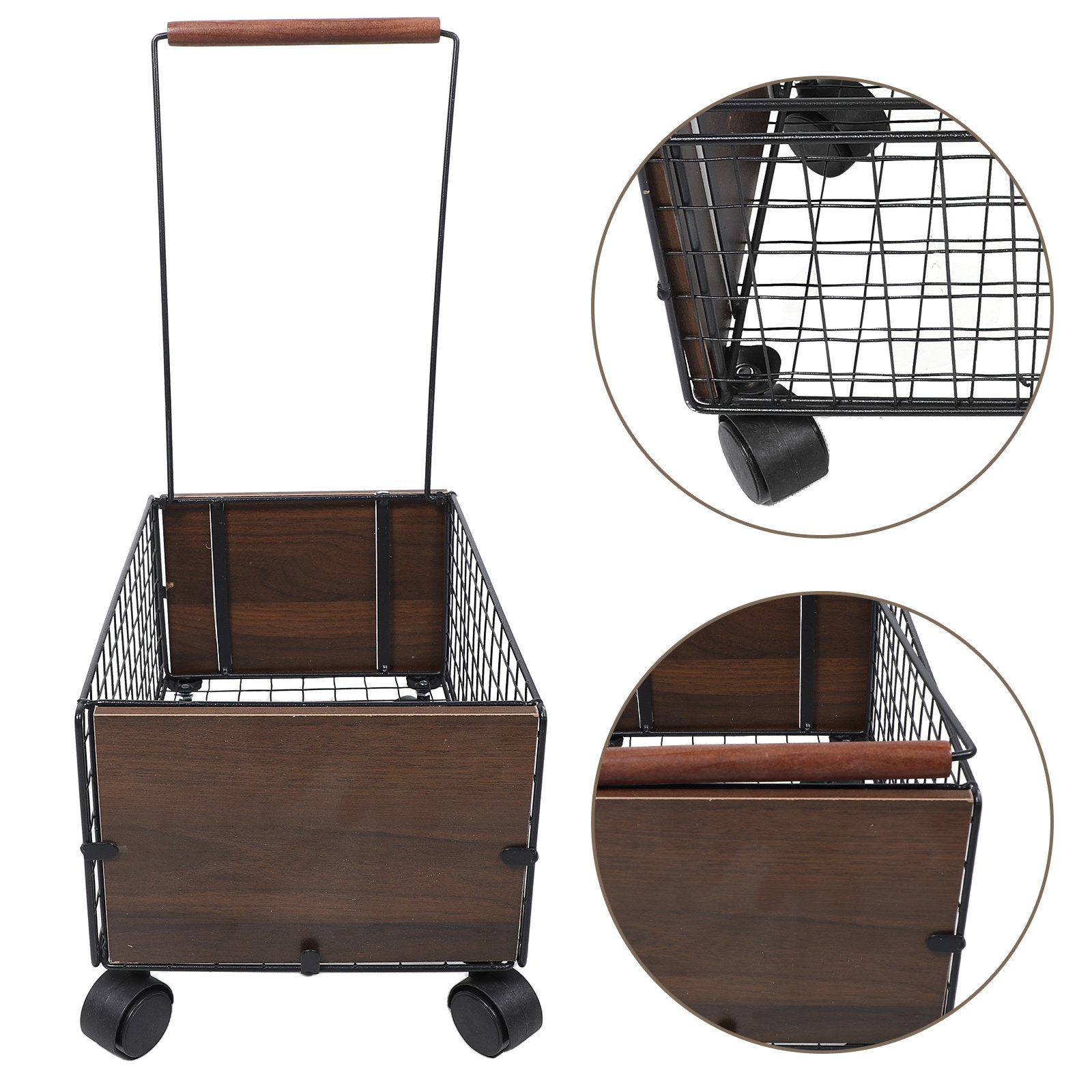 Book Cart Rolling - Mobiele boekenwagen, metalen boekenwagen voor de
