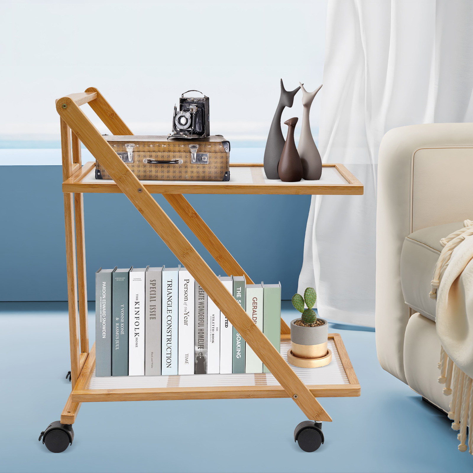 2-laags rollend karretje van b - Book Cart Rolling recensie en prijs