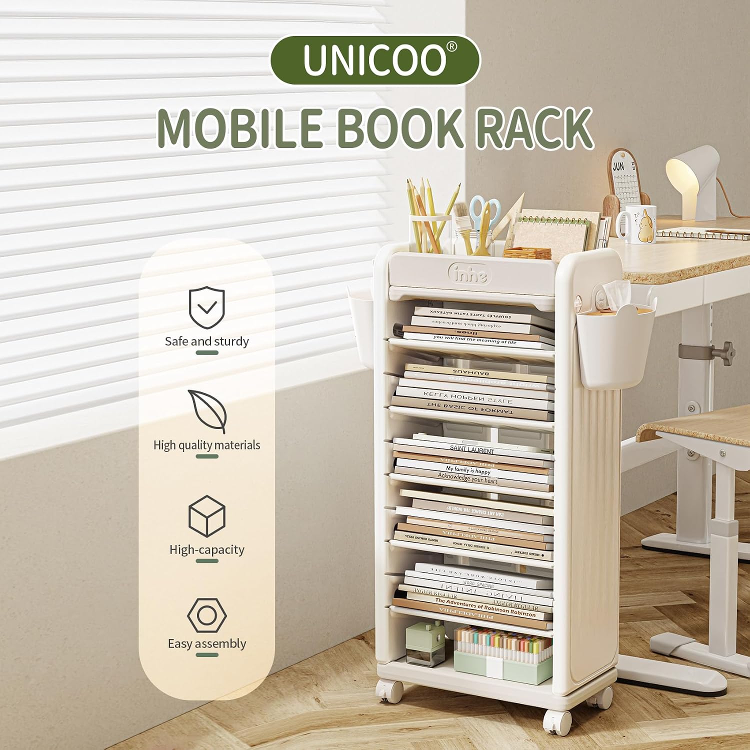 ®   7-laags boekenkar |   Mobi - Book Cart Rolling recensie en prijs