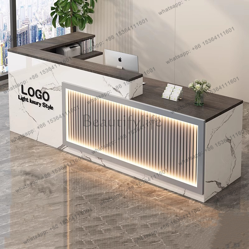 Luxe eenvoudige receptiebalie  - Office Furniture Logo recensie en prijs